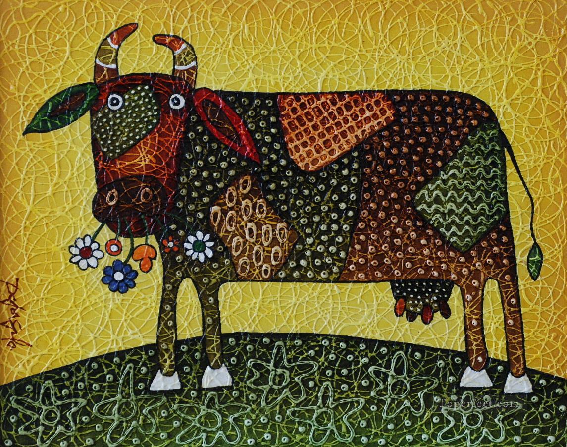 gesso cow with texture Oil Paintings